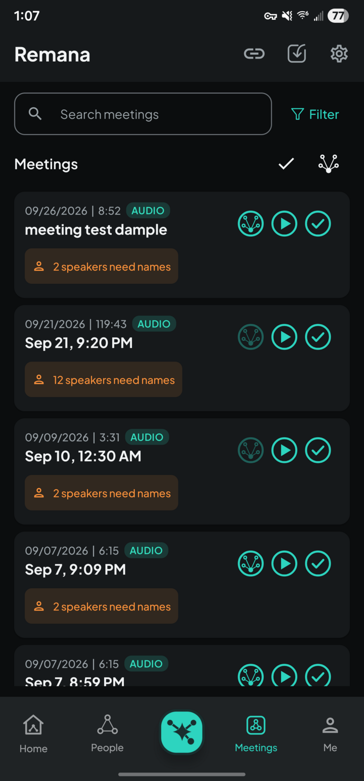 Meetings: every recording, with who still needs a name